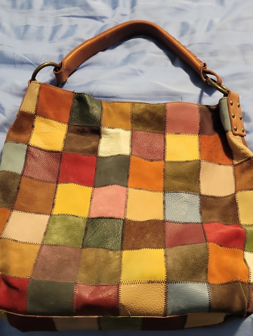 Lucky Brand Multicolor Patchwork Leather Hobo Bag - "Known As Ugly Betty Bag"
